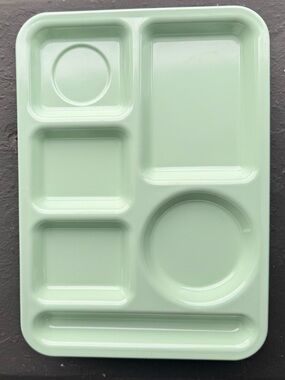 (3) Vintage Arrowhead Mint Green Lunch Cafeteria Trays Made In USA 14”x10”
